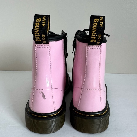 Dr. Martens 1460 J Pink Patent Leather Lace
Up/Zip Ankle Boots Size 2 - Picture 4 of 14